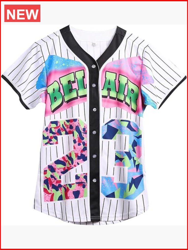 90s Hip Hop Baseball Jersey - Button Down Short Sleeve Shirt For Women